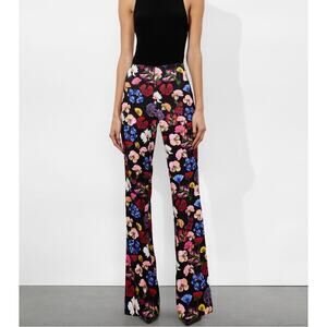 Alice + Olivia RMP Bootcut Pants Timeless Blossom Floral Mid Rise Size 0